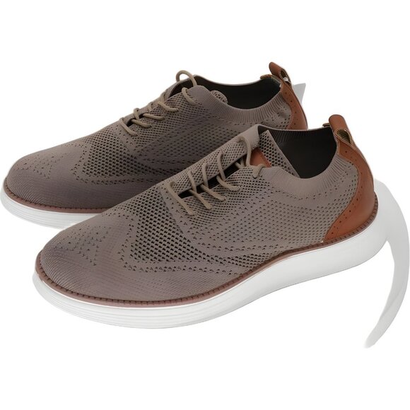 Akademiks Olney Wingtip Knit Oxford Shoes Tan - US 10M EU 43